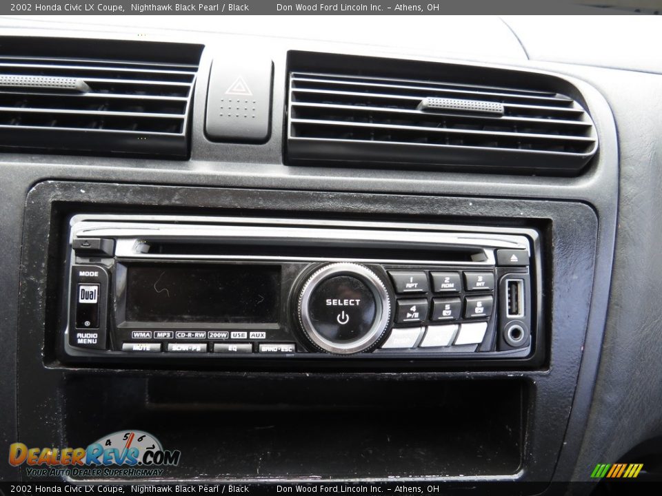 2002 Honda Civic LX Coupe Nighthawk Black Pearl / Black Photo #2