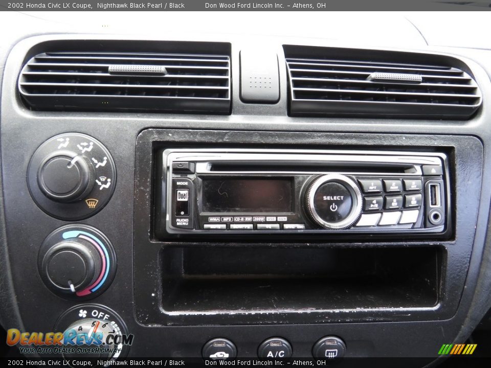 2002 Honda Civic LX Coupe Nighthawk Black Pearl / Black Photo #4