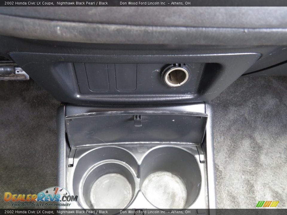 2002 Honda Civic LX Coupe Nighthawk Black Pearl / Black Photo #6