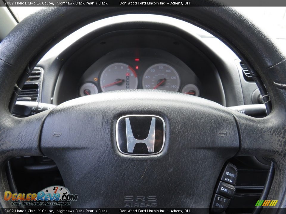 2002 Honda Civic LX Coupe Nighthawk Black Pearl / Black Photo #8