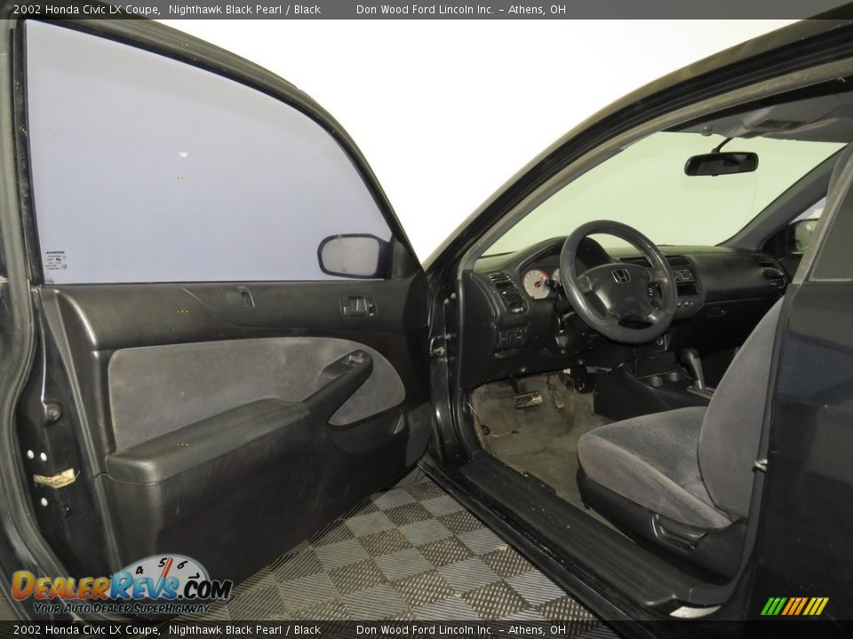 2002 Honda Civic LX Coupe Nighthawk Black Pearl / Black Photo #12