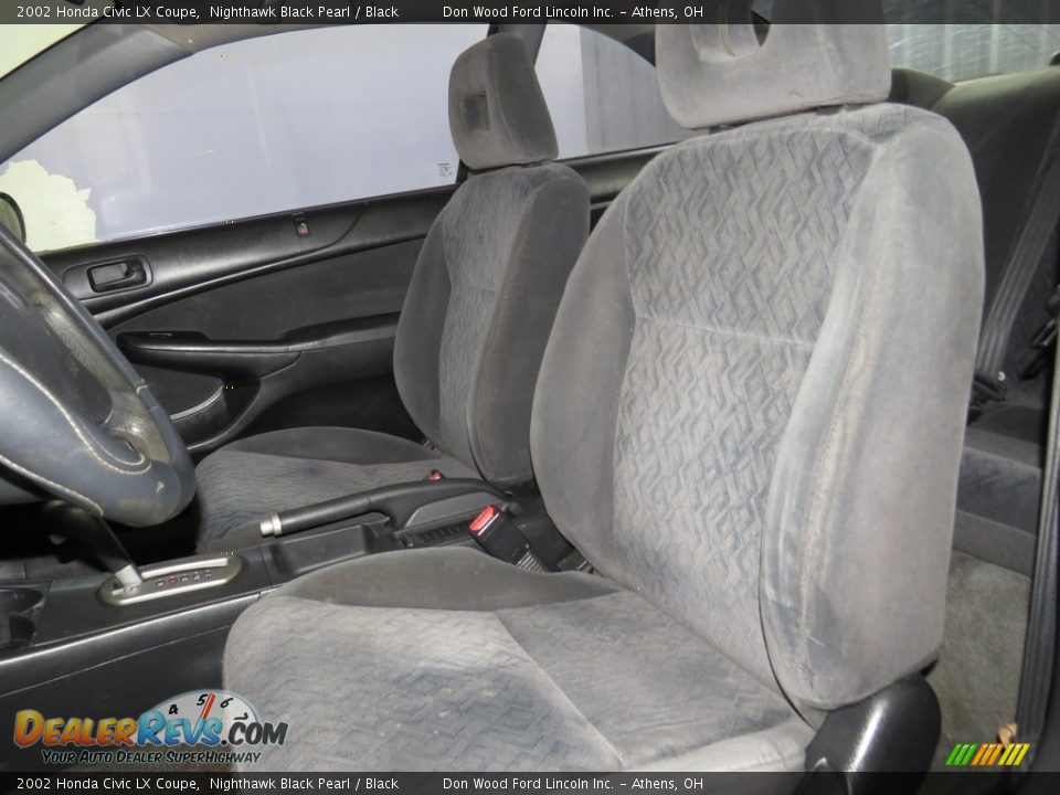 2002 Honda Civic LX Coupe Nighthawk Black Pearl / Black Photo #14