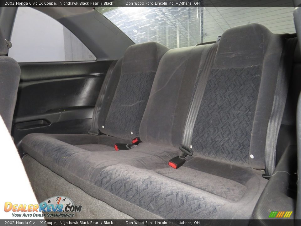 2002 Honda Civic LX Coupe Nighthawk Black Pearl / Black Photo #15