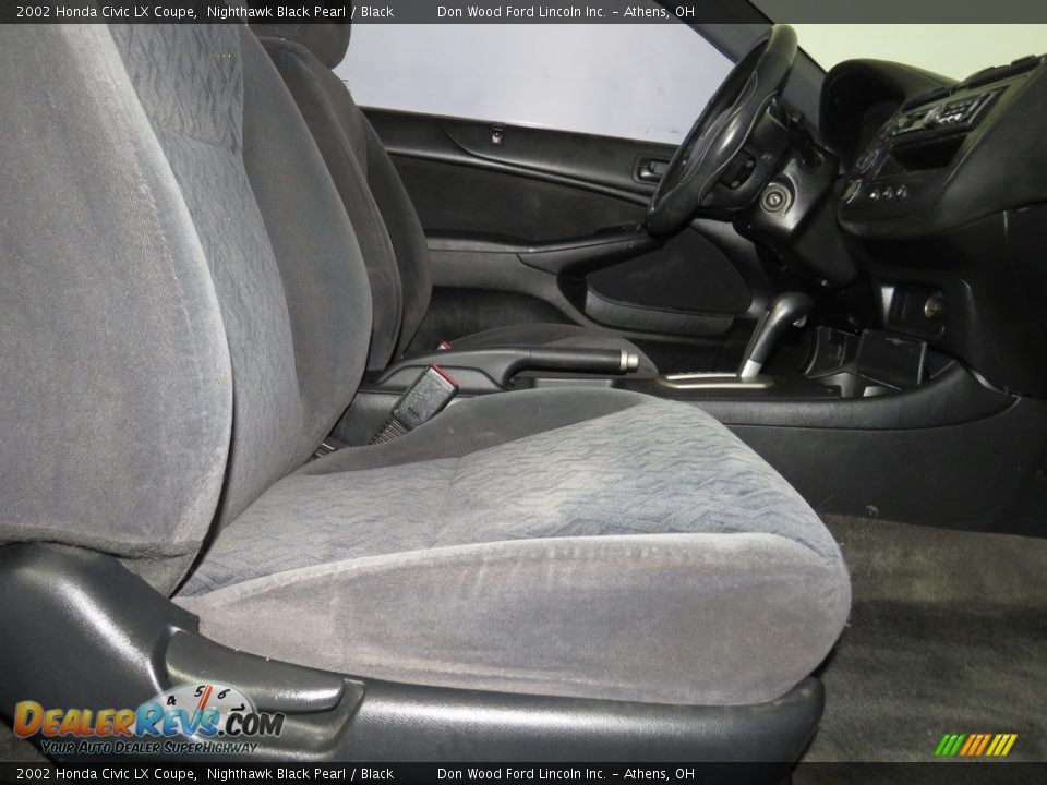 2002 Honda Civic LX Coupe Nighthawk Black Pearl / Black Photo #17