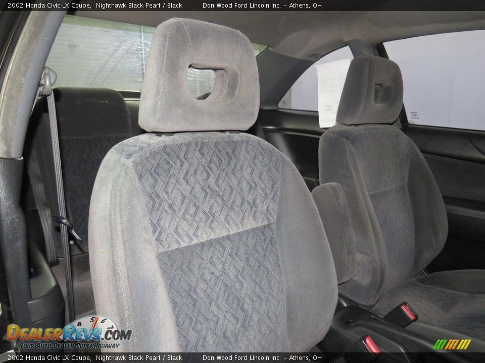 2002 Honda Civic LX Coupe Nighthawk Black Pearl / Black Photo #18