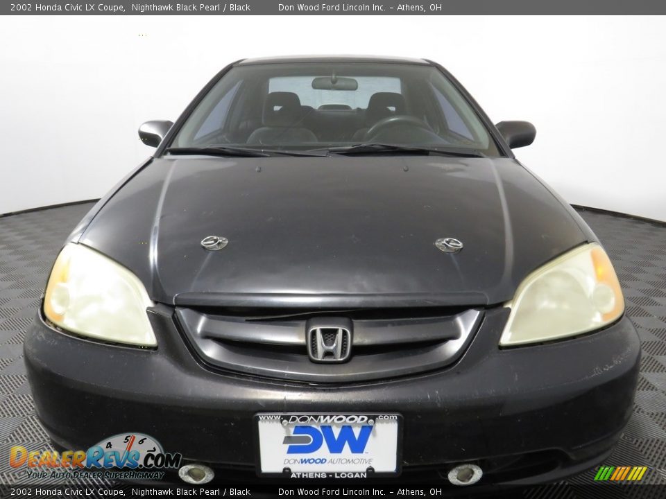 2002 Honda Civic LX Coupe Nighthawk Black Pearl / Black Photo #20