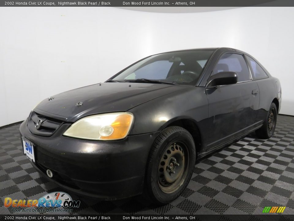 2002 Honda Civic LX Coupe Nighthawk Black Pearl / Black Photo #21