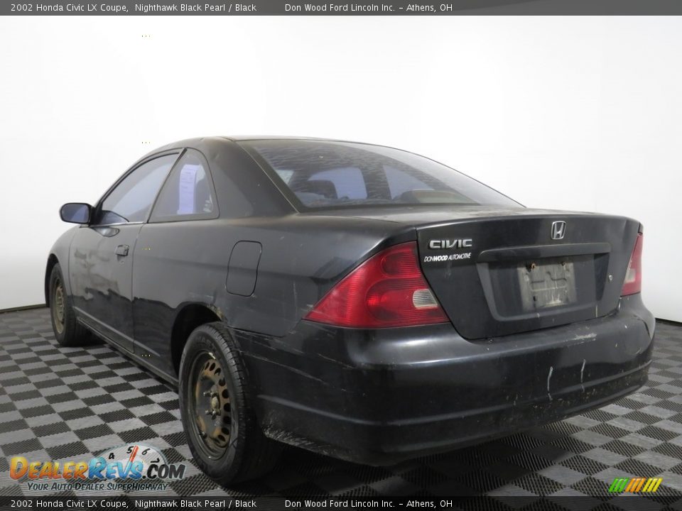 2002 Honda Civic LX Coupe Nighthawk Black Pearl / Black Photo #22