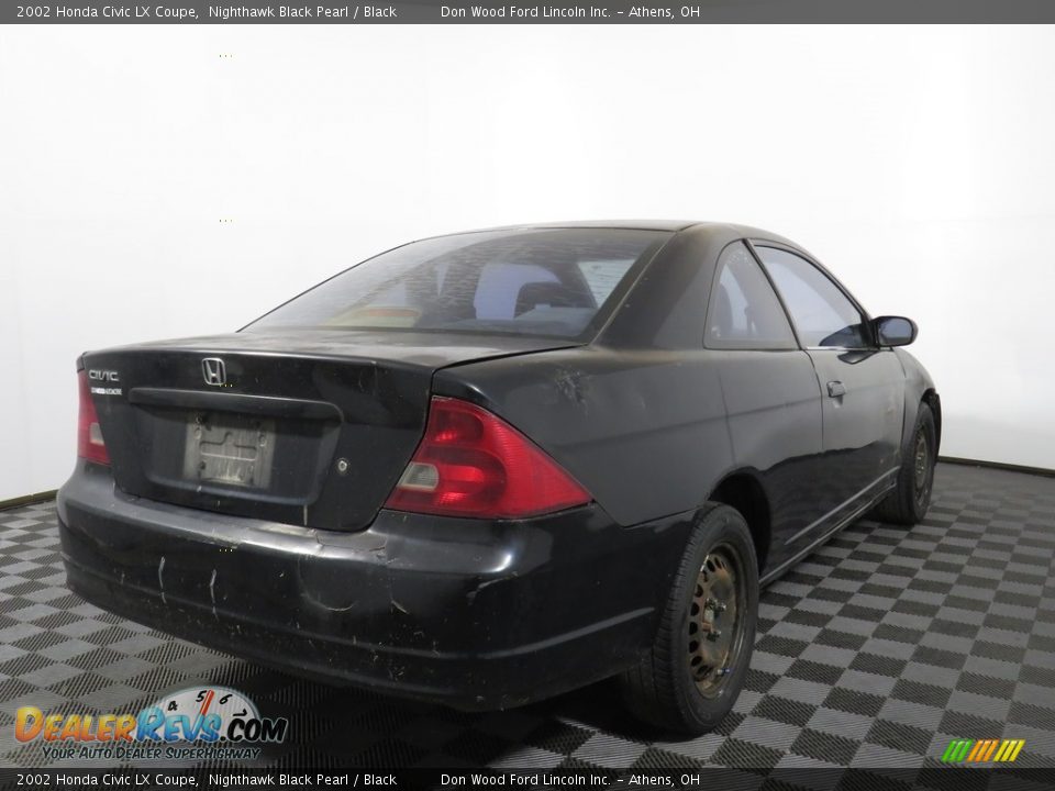 2002 Honda Civic LX Coupe Nighthawk Black Pearl / Black Photo #24