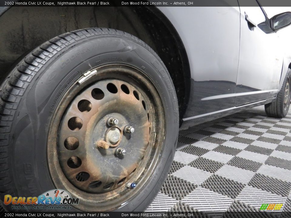 2002 Honda Civic LX Coupe Nighthawk Black Pearl / Black Photo #25