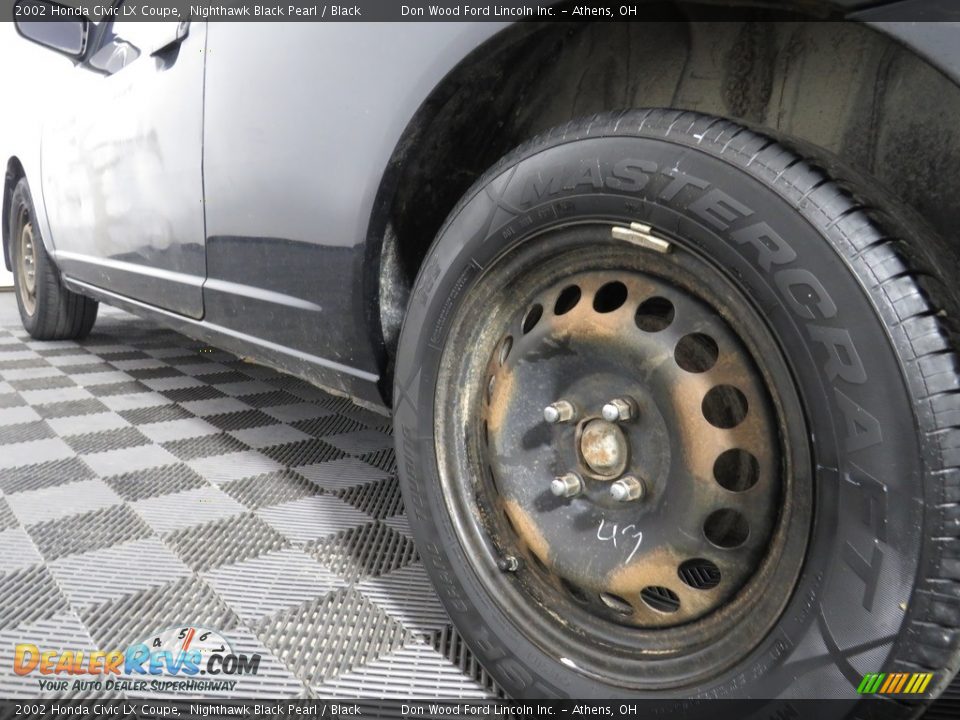 2002 Honda Civic LX Coupe Nighthawk Black Pearl / Black Photo #26