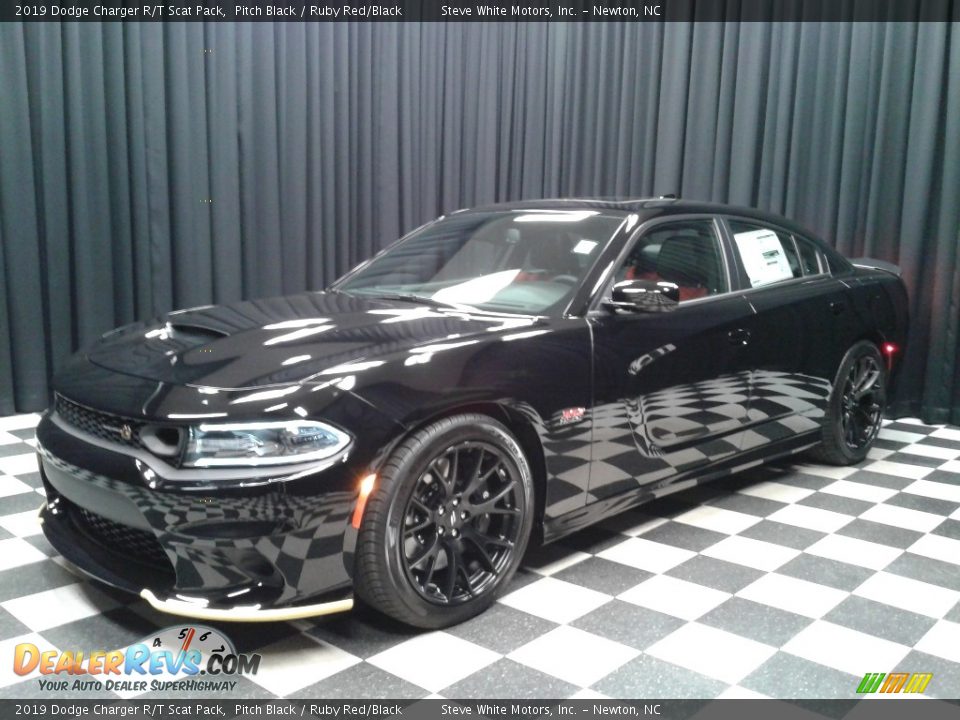 2019 Dodge Charger R/T Scat Pack Pitch Black / Ruby Red/Black Photo #2