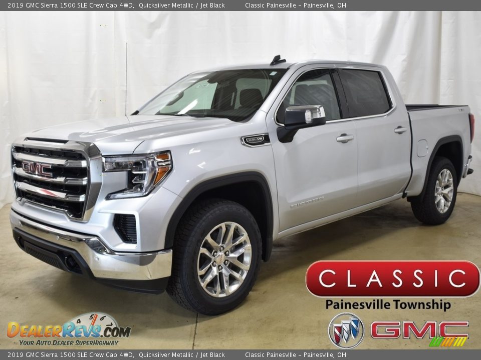 2019 GMC Sierra 1500 SLE Crew Cab 4WD Quicksilver Metallic / Jet Black Photo #1