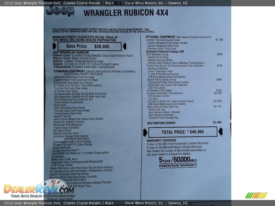2019 Jeep Wrangler Rubicon 4x4 Granite Crystal Metallic / Black Photo #32
