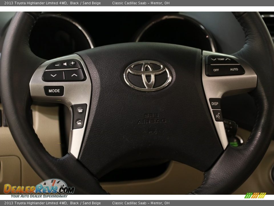 2013 Toyota Highlander Limited 4WD Black / Sand Beige Photo #7