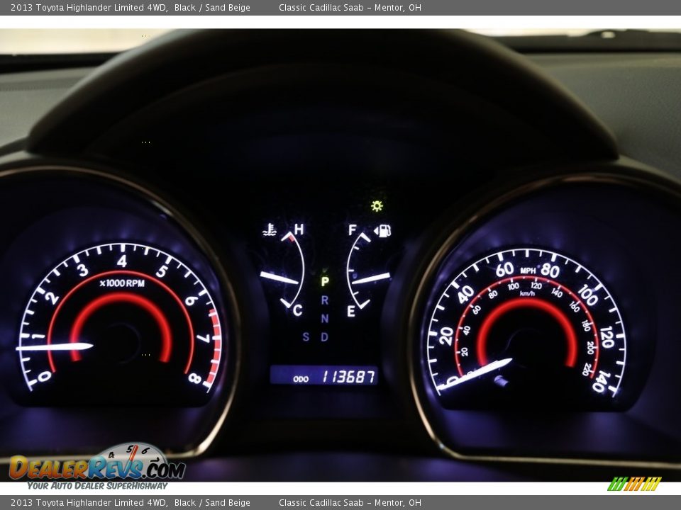 2013 Toyota Highlander Limited 4WD Black / Sand Beige Photo #8