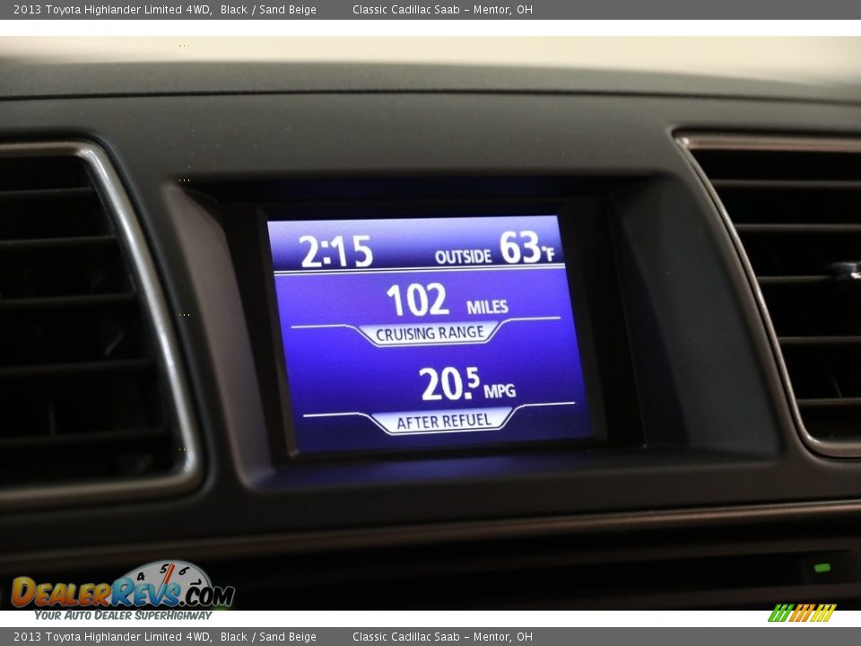 2013 Toyota Highlander Limited 4WD Black / Sand Beige Photo #12