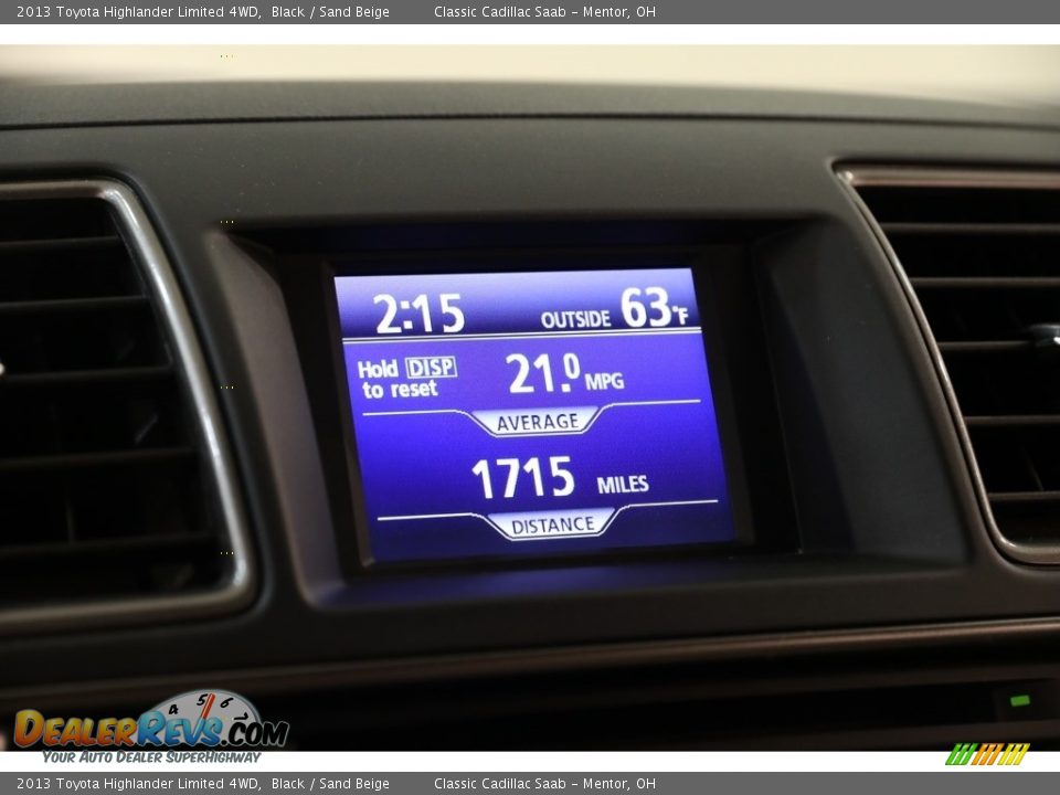 2013 Toyota Highlander Limited 4WD Black / Sand Beige Photo #13