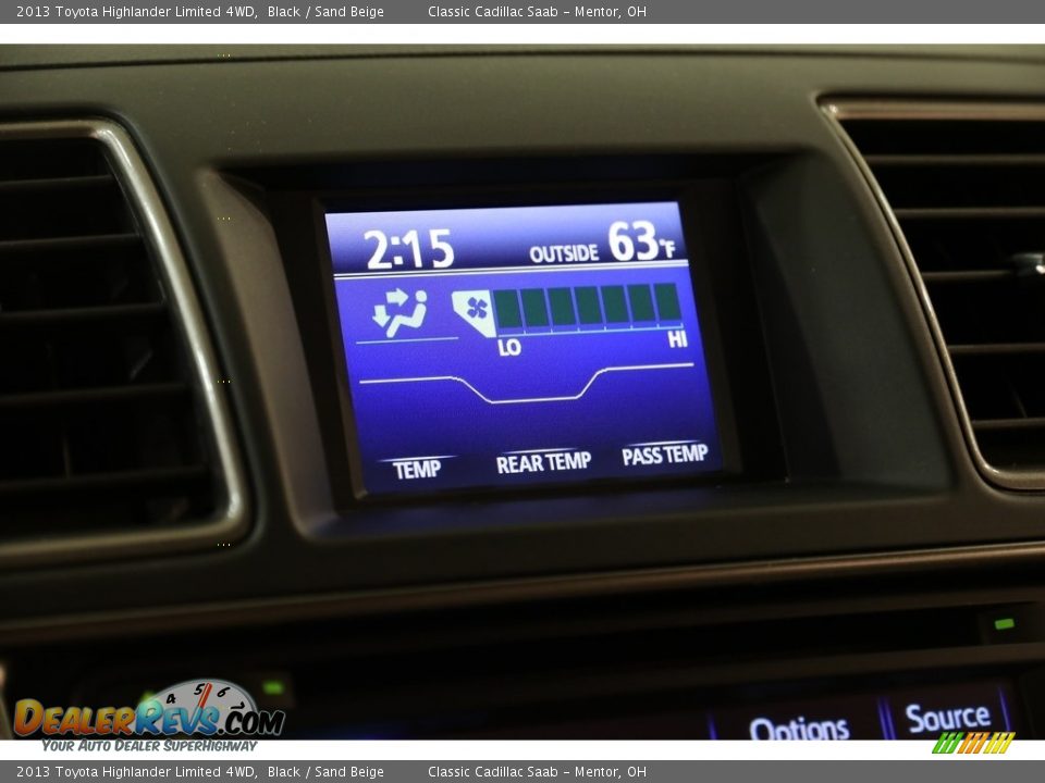 2013 Toyota Highlander Limited 4WD Black / Sand Beige Photo #15
