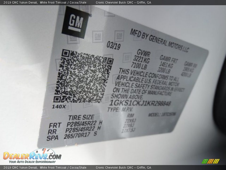 2019 GMC Yukon Denali White Frost Tintcoat / Cocoa/Shale Photo #35