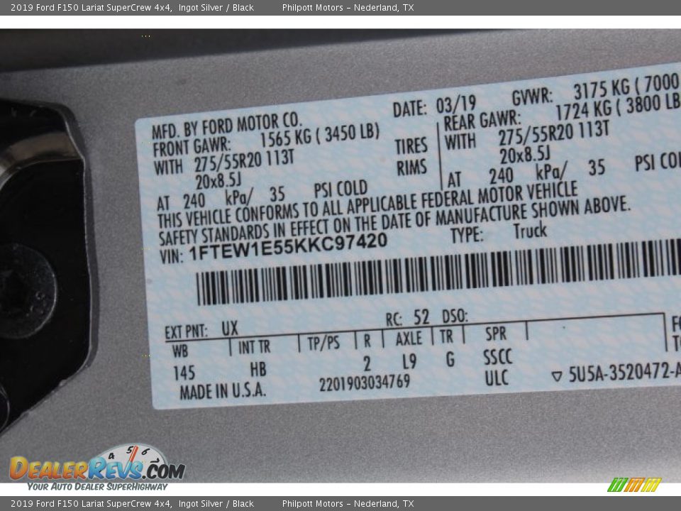 2019 Ford F150 Lariat SuperCrew 4x4 Ingot Silver / Black Photo #24