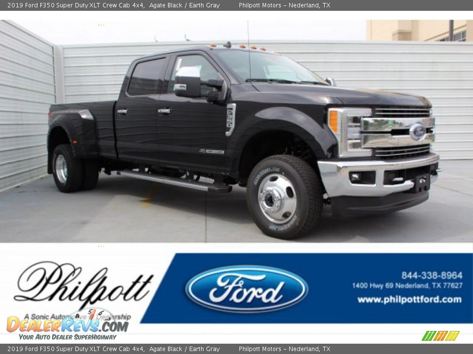 2019 Ford F350 Super Duty XLT Crew Cab 4x4 Agate Black / Earth Gray Photo #1