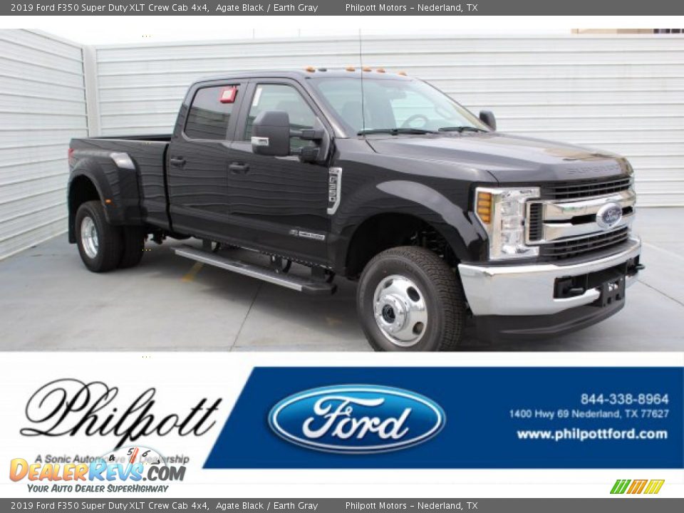 2019 Ford F350 Super Duty XLT Crew Cab 4x4 Agate Black / Earth Gray Photo #1