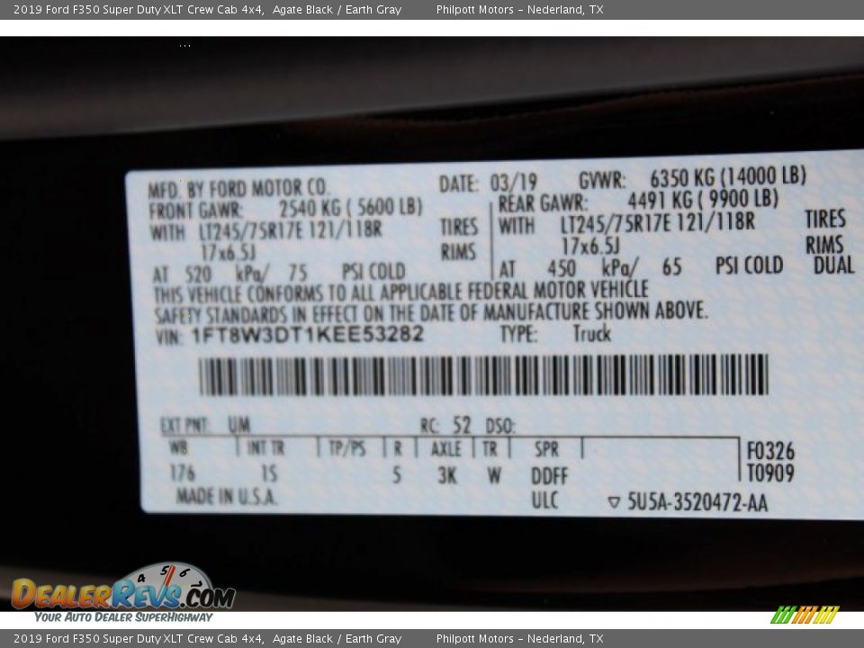 2019 Ford F350 Super Duty XLT Crew Cab 4x4 Agate Black / Earth Gray Photo #26