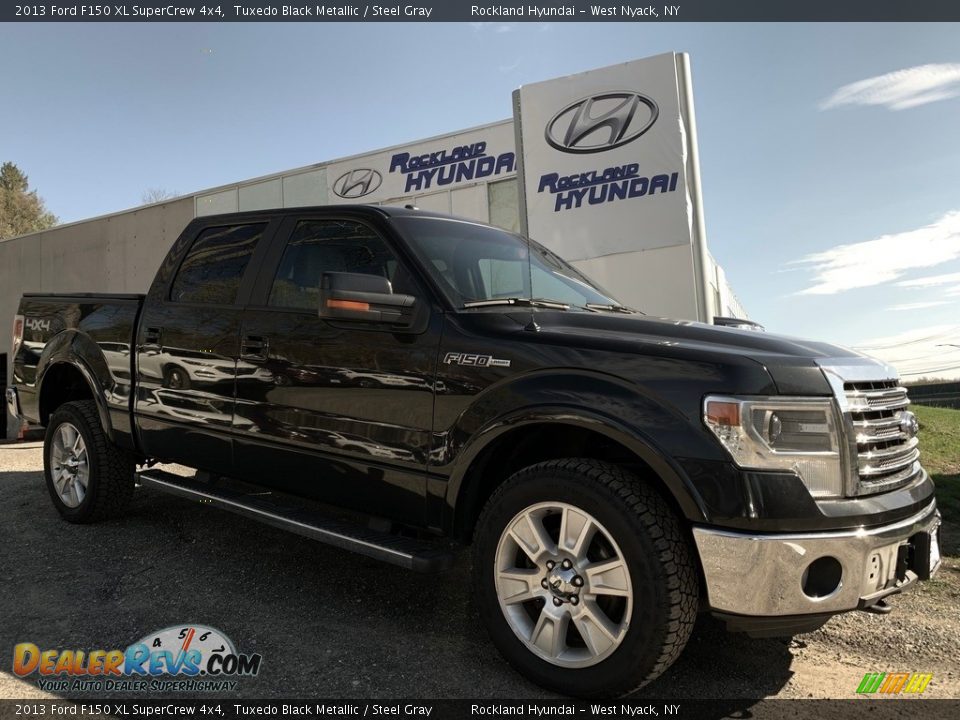 2013 Ford F150 XL SuperCrew 4x4 Tuxedo Black Metallic / Steel Gray Photo #1