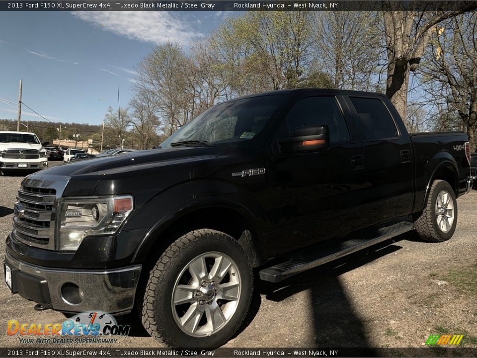 2013 Ford F150 XL SuperCrew 4x4 Tuxedo Black Metallic / Steel Gray Photo #3