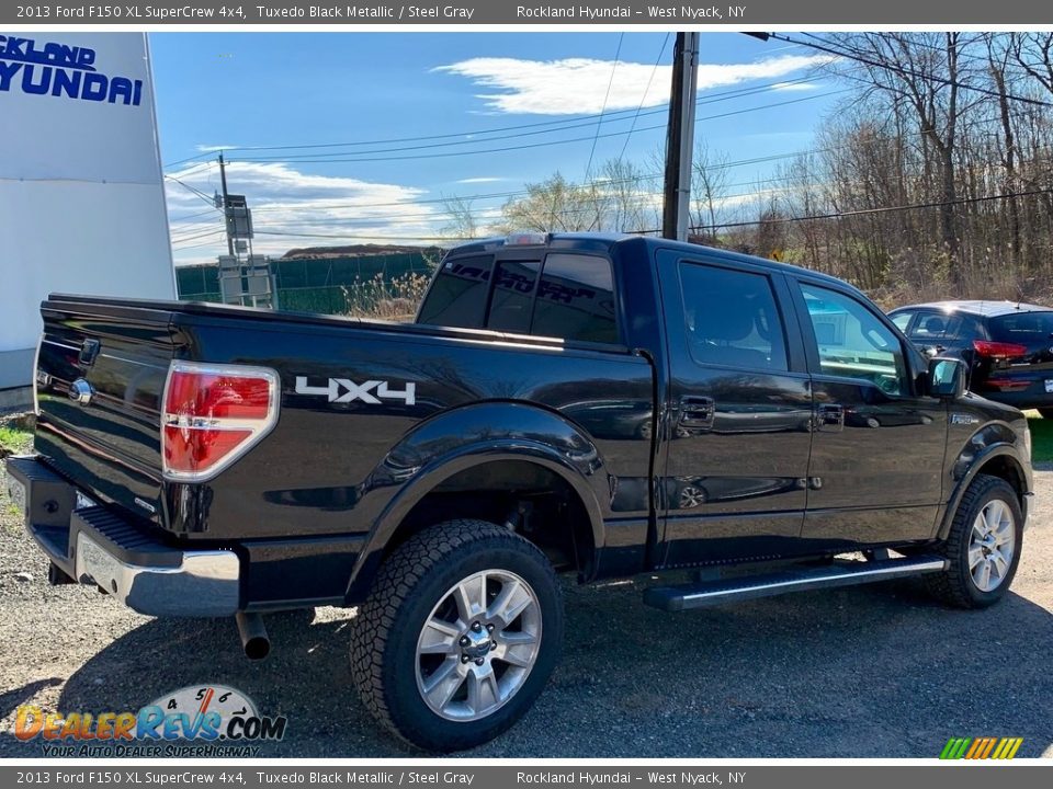 2013 Ford F150 XL SuperCrew 4x4 Tuxedo Black Metallic / Steel Gray Photo #5