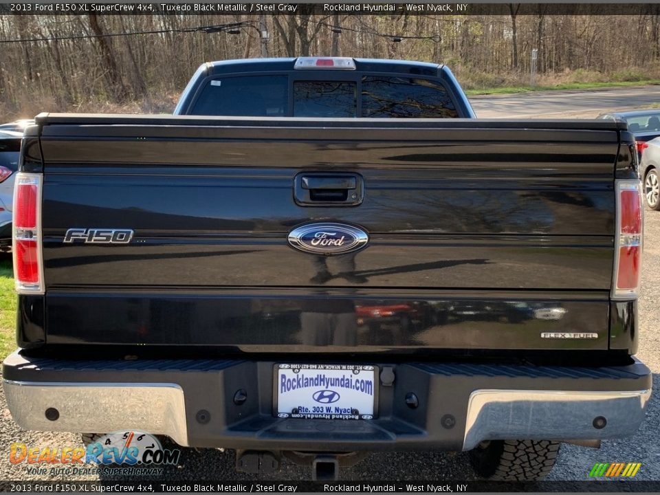 2013 Ford F150 XL SuperCrew 4x4 Tuxedo Black Metallic / Steel Gray Photo #6