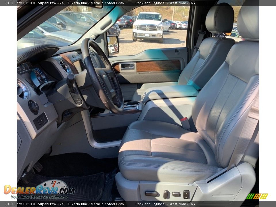 2013 Ford F150 XL SuperCrew 4x4 Tuxedo Black Metallic / Steel Gray Photo #9