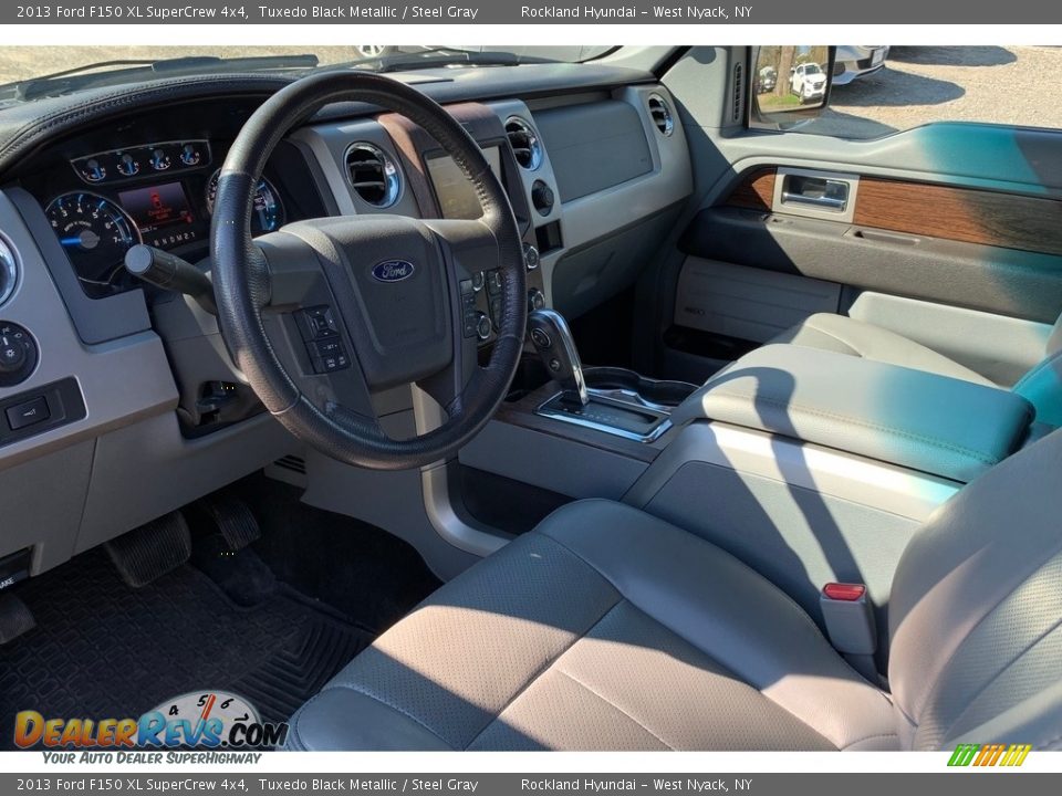 2013 Ford F150 XL SuperCrew 4x4 Tuxedo Black Metallic / Steel Gray Photo #10
