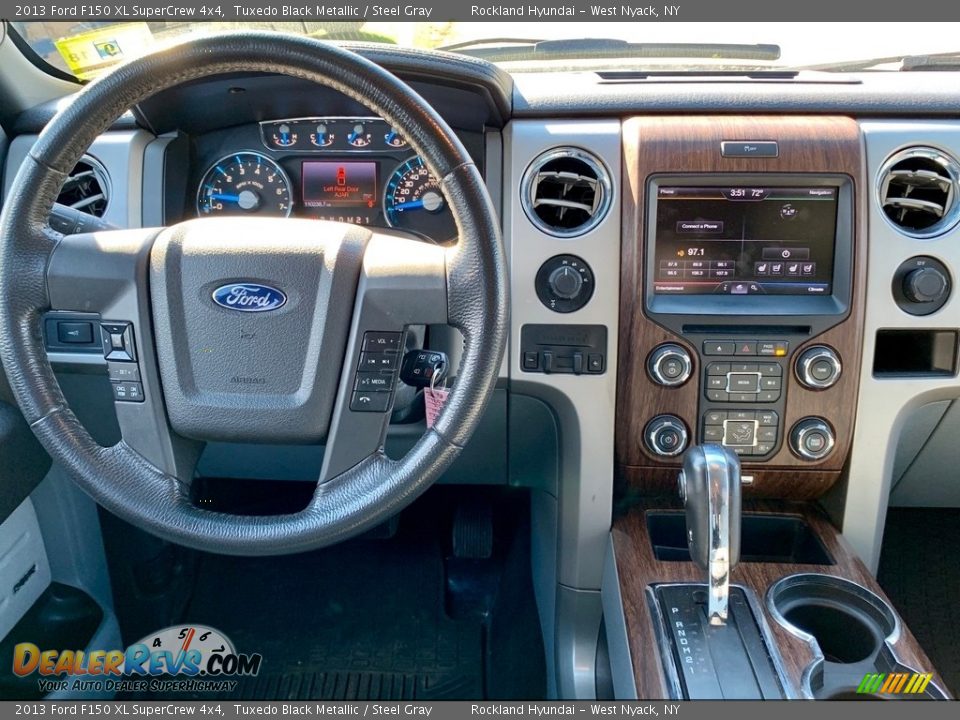 2013 Ford F150 XL SuperCrew 4x4 Tuxedo Black Metallic / Steel Gray Photo #12