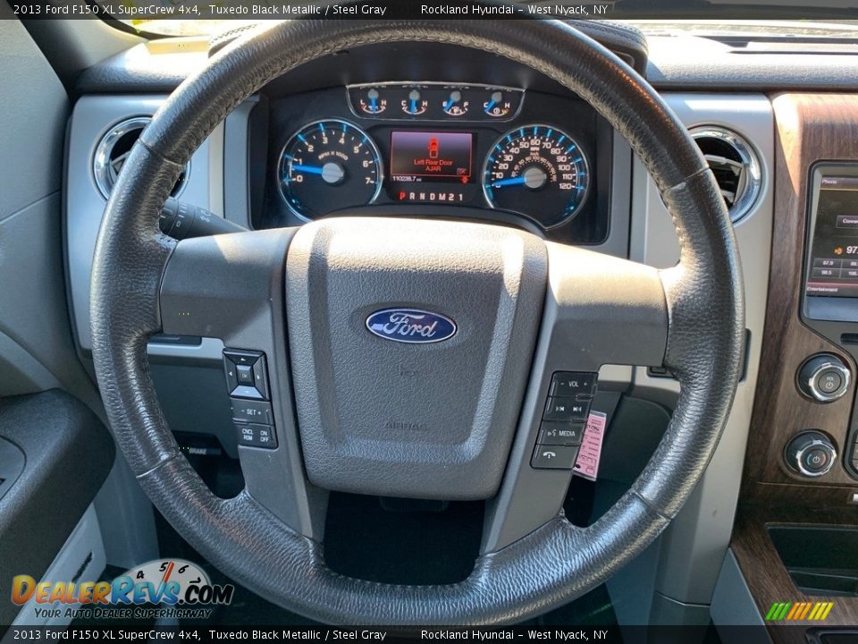 2013 Ford F150 XL SuperCrew 4x4 Tuxedo Black Metallic / Steel Gray Photo #15