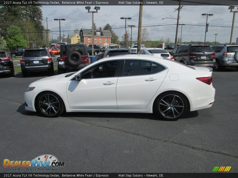 2017 Acura TLX V6 Technology Sedan Bellanova White Pearl / Espresso Photo #9