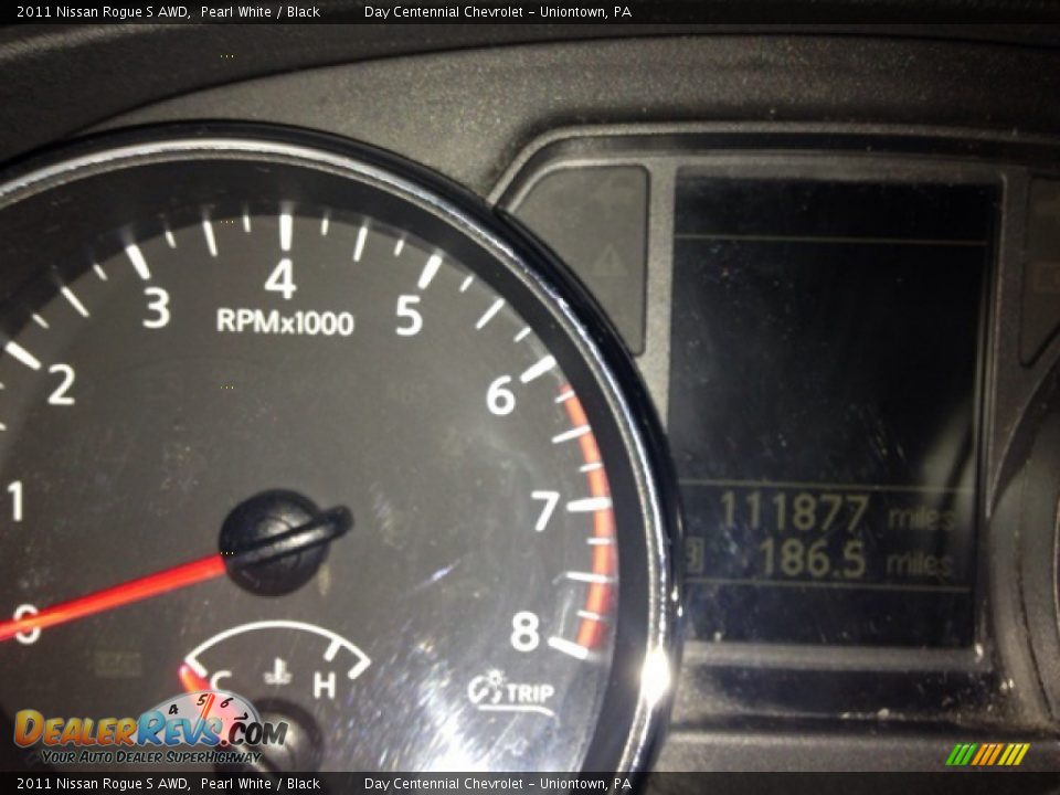 2011 Nissan Rogue S AWD Pearl White / Black Photo #8