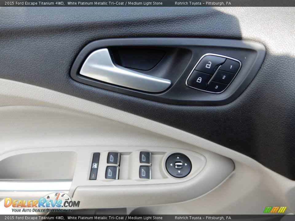 2015 Ford Escape Titanium 4WD White Platinum Metallic Tri-Coat / Medium Light Stone Photo #20