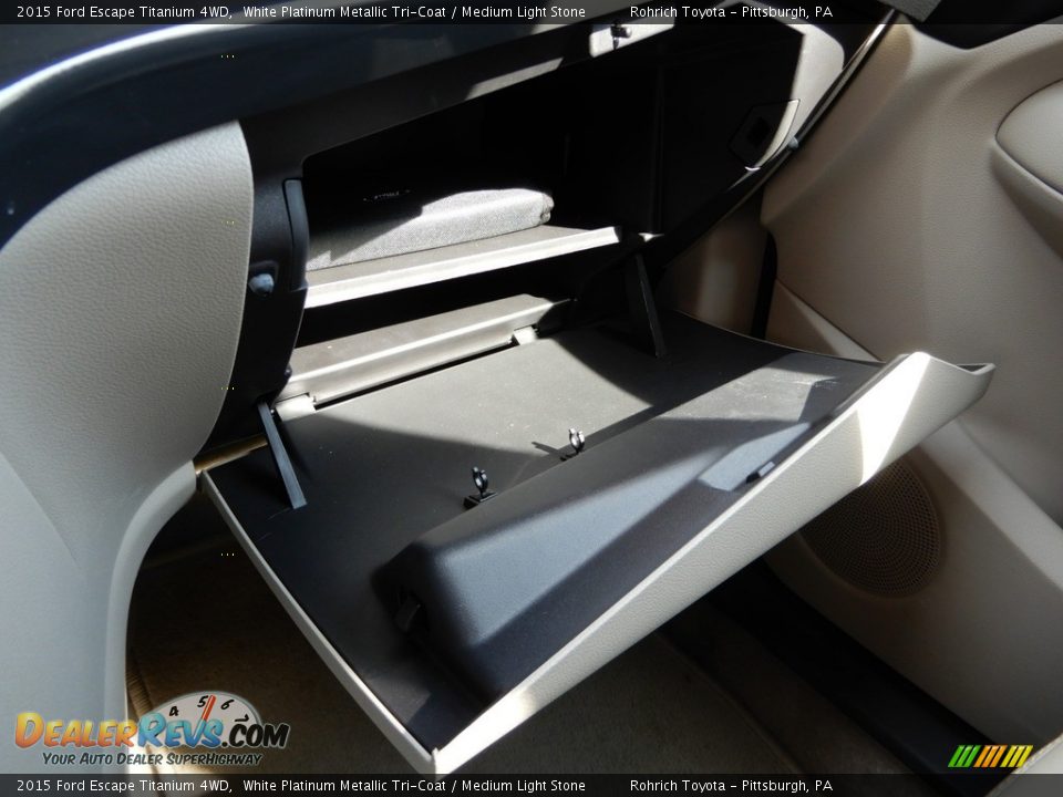 2015 Ford Escape Titanium 4WD White Platinum Metallic Tri-Coat / Medium Light Stone Photo #25