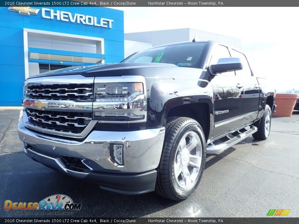 2016 Chevrolet Silverado 1500 LTZ Crew Cab 4x4 Black / Cocoa/Dune Photo #2