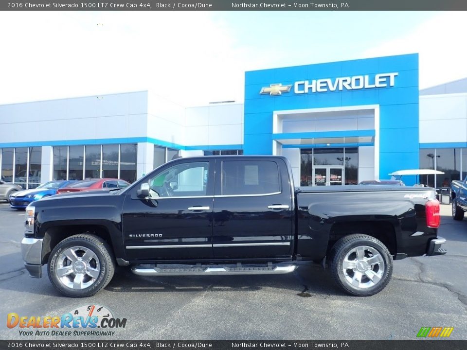 2016 Chevrolet Silverado 1500 LTZ Crew Cab 4x4 Black / Cocoa/Dune Photo #3