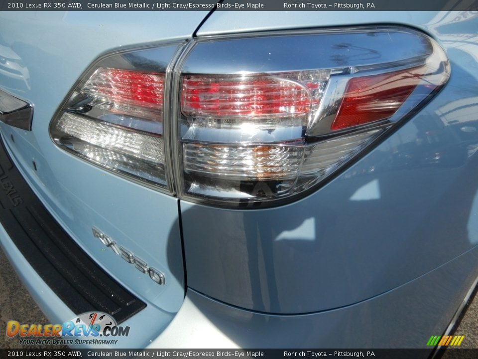2010 Lexus RX 350 AWD Cerulean Blue Metallic / Light Gray/Espresso Birds-Eye Maple Photo #15