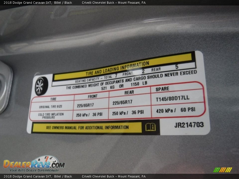 2018 Dodge Grand Caravan SXT Billet / Black Photo #30