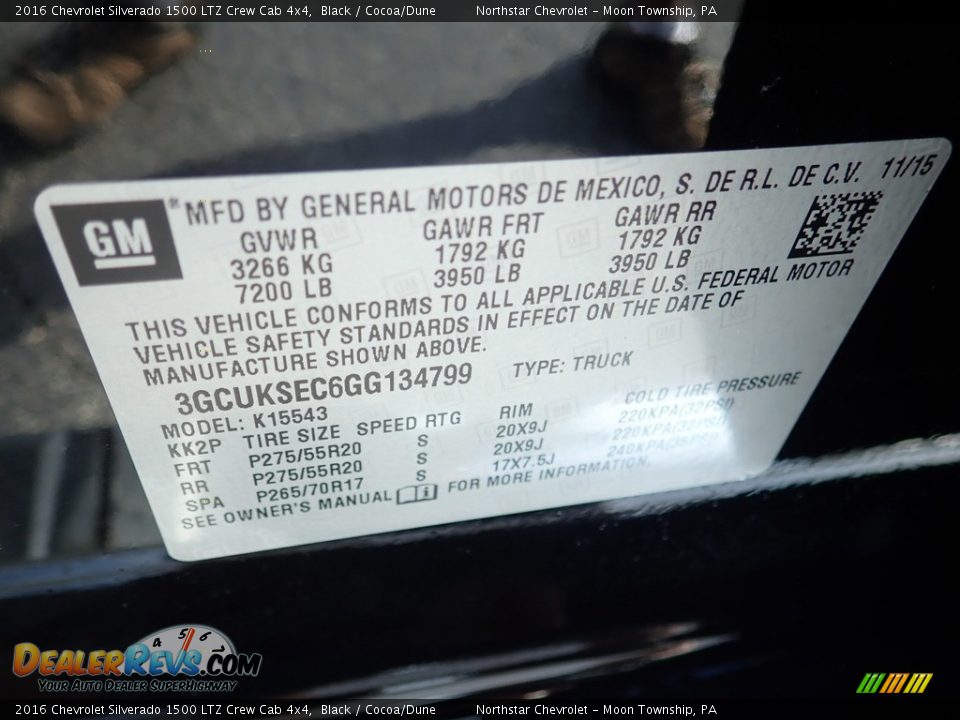 2016 Chevrolet Silverado 1500 LTZ Crew Cab 4x4 Black / Cocoa/Dune Photo #28