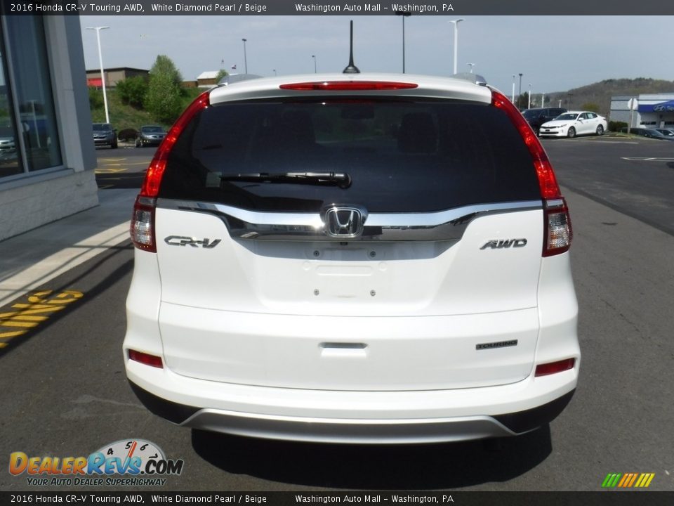 2016 Honda CR-V Touring AWD White Diamond Pearl / Beige Photo #7