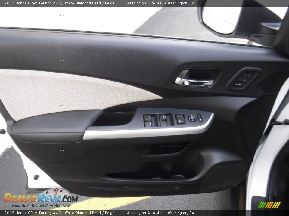 2016 Honda CR-V Touring AWD White Diamond Pearl / Beige Photo #12