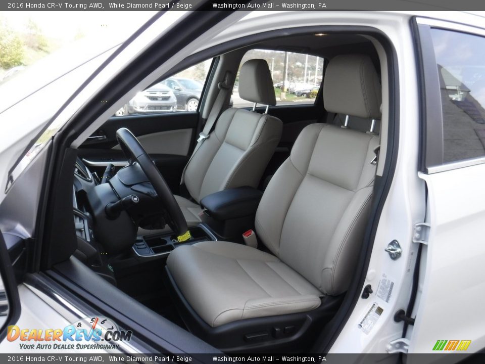 2016 Honda CR-V Touring AWD White Diamond Pearl / Beige Photo #16