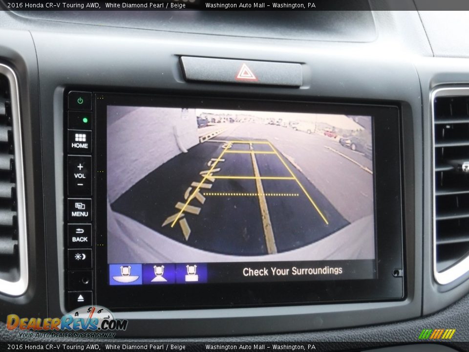 2016 Honda CR-V Touring AWD White Diamond Pearl / Beige Photo #20