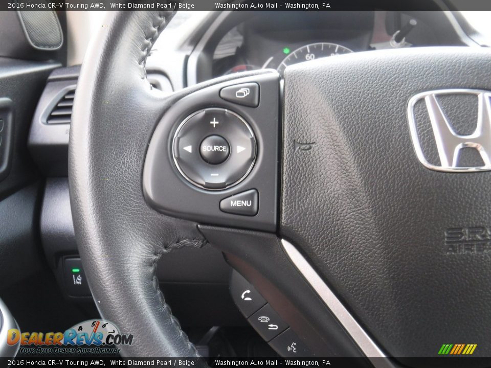 2016 Honda CR-V Touring AWD White Diamond Pearl / Beige Photo #22